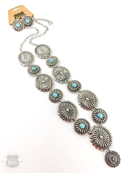 Sophie's Trail Stone concho necklace set