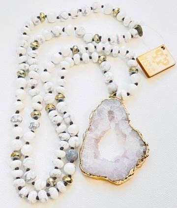 Whiteout White stone necklace