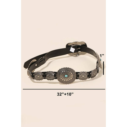 Giddy Up Vegan Leather Concho Western Belt